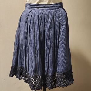 Banana Republic Navy A-Line Skirt with Eyelet Hem